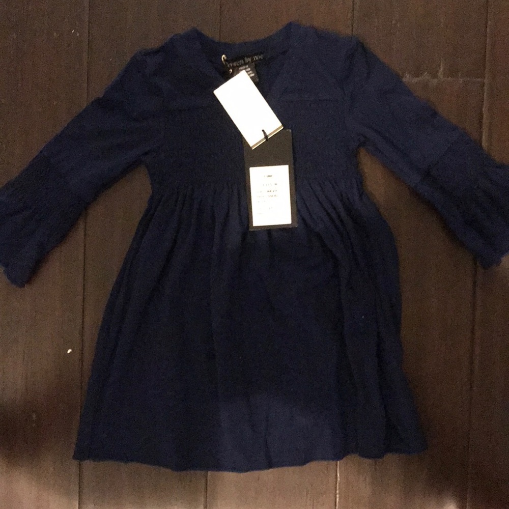 Flowers By Zoe navy tunic